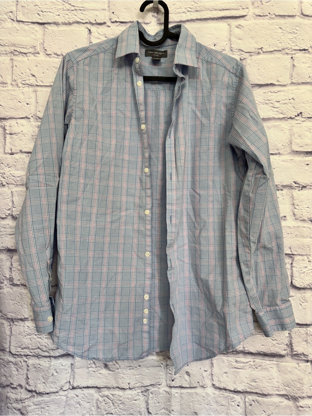 Van‎ Heusen Light Blue Plaid Boys Dress Shirt